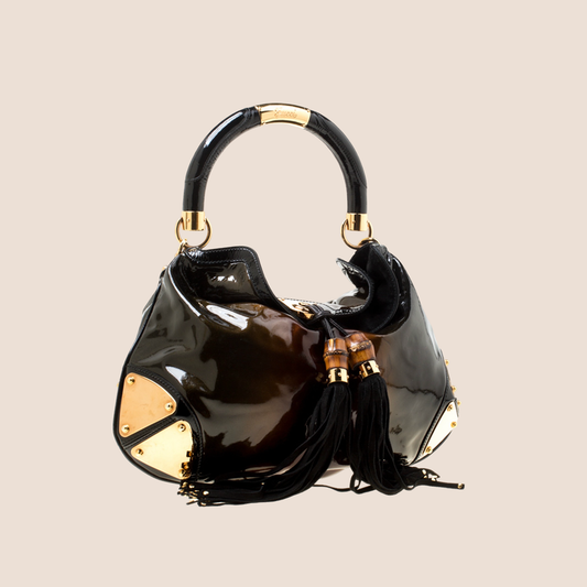 GUCCI METALLIC OMBRE LEATHER BABOUSKA INDY HOBO BAG