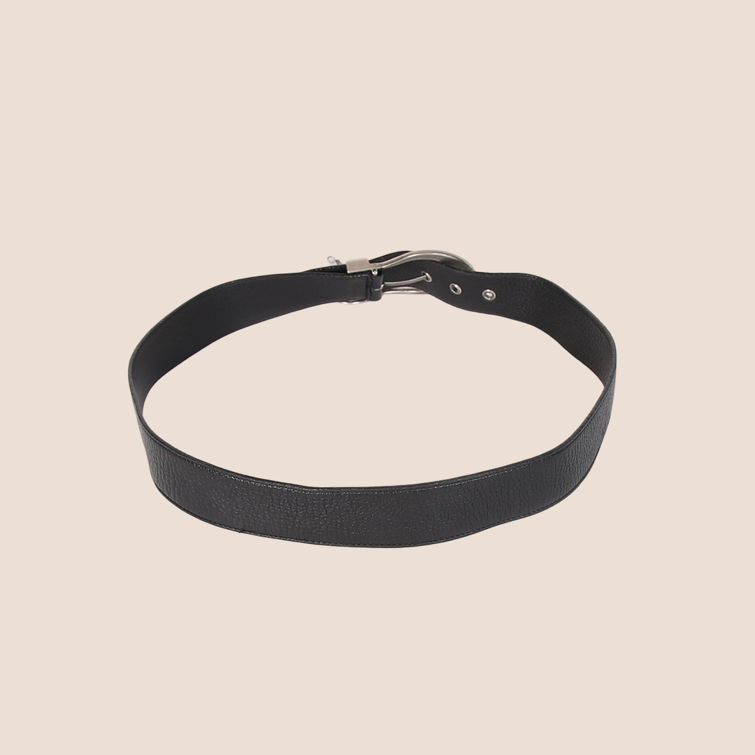 CHRISTIAN DIOR 2006 BLACK LEATHER GAUCHO BELT