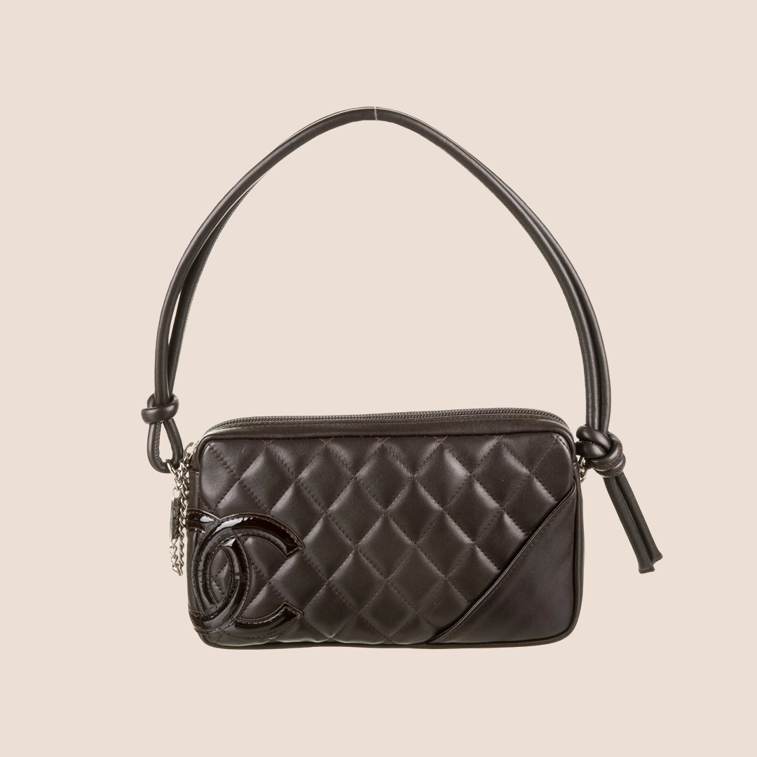 CHANEL 2005 BROWN CAMBON QUILTED LEATHER BAG
