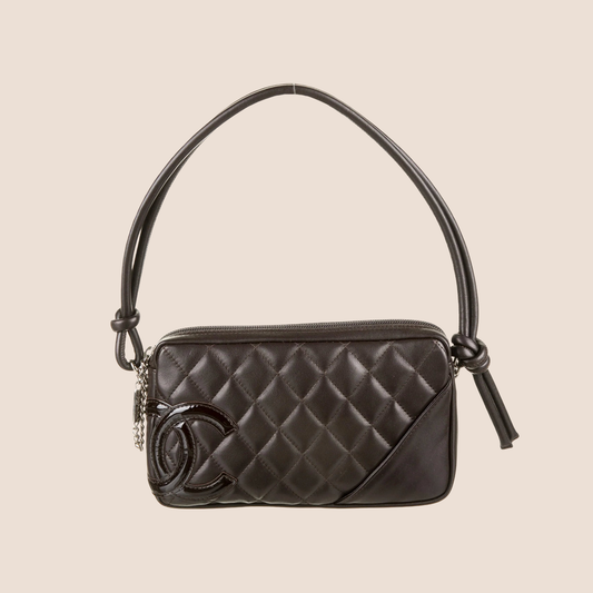 CHANEL 2005 BROWN CAMBON QUILTED LEATHER BAG