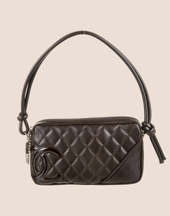 CHANEL 2005 BROWN CAMBON QUILTED LEATHER BAG
