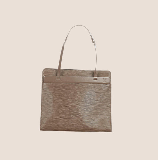 LOUIS VUITTON GREY EPI CROISETTE PM TOTE BAG