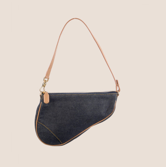 CHRISTIAN DIOR 2000 DENIM SADDLE BAG