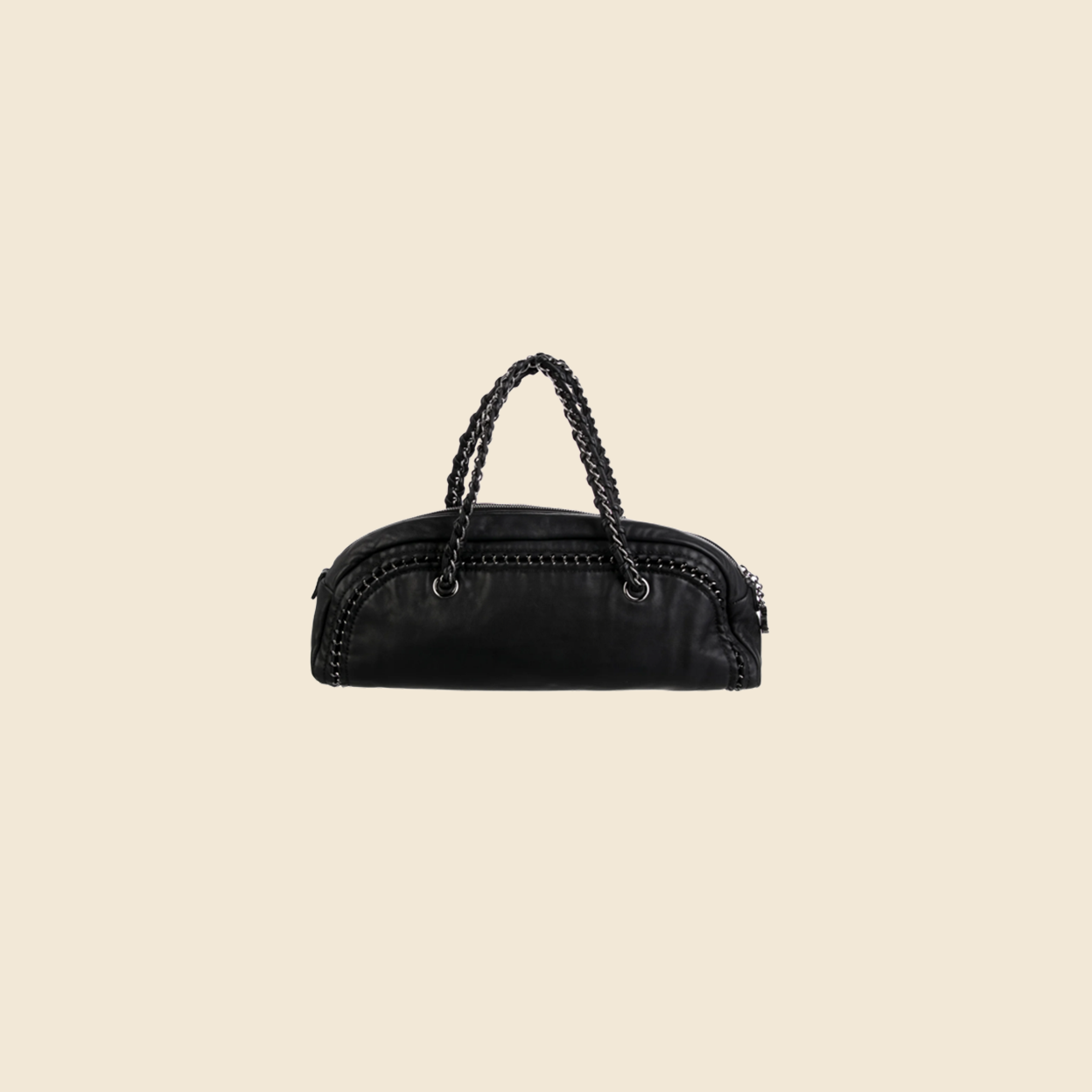CHANEL 2006 LUXE LIGNE BLACK SMALL BOWLER BAG