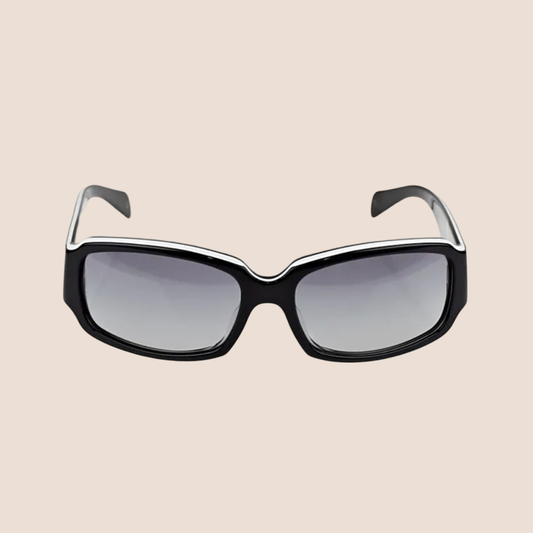 CHANEL CC LOGO BLACK & WHITE GRADIENT TINT SUNGLASSES