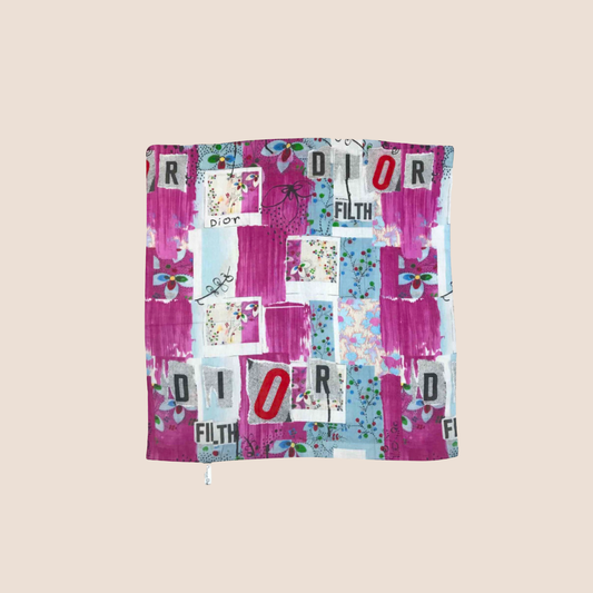 CHRISTIAN DIOR FILTH LOGO PRINTED SCARF