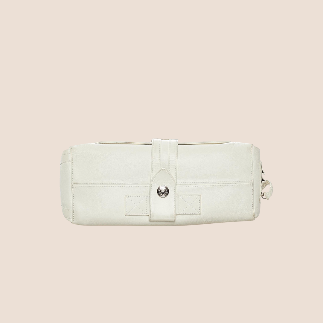 CHRISTIAN DIOR 2005 WHITE LEATHER FLIGHT BAG