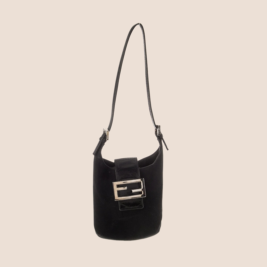FENDI 2000 BLACK CANVAS FF BUCKET BAG