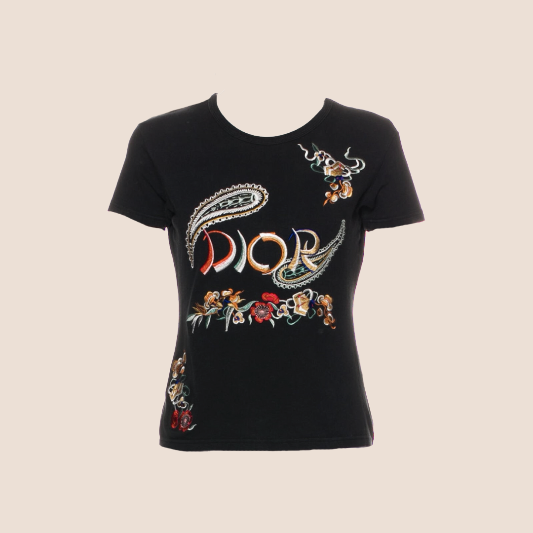 CHRISTIAN DIOR 2002 ORIENTAL EMBROIDERED T-SHIRT – RDB