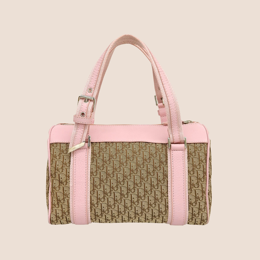 CHRISTIAN DIOR 2005 PINK & BEIGE STREET CHIC BOSTON BAG