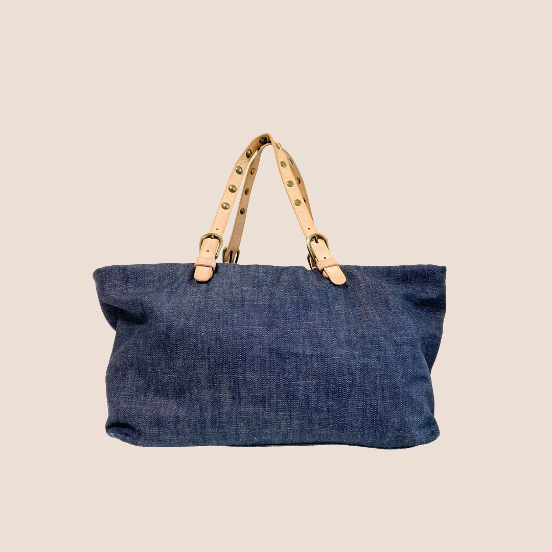 MIU MIU 2000 BLUE DENIM STUDDED TOTE BAG – RDB