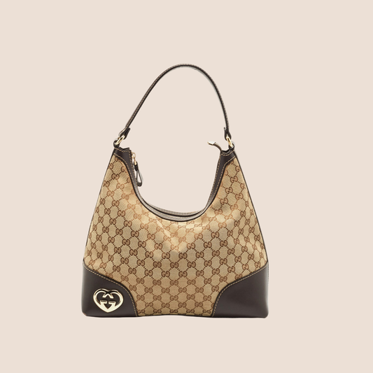 GUCCI BROWN MONOGRAM LOVELY HOBO BAG
