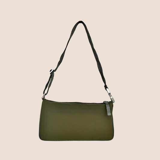PRADA SPORT 2000s KHAKI GREEN NYLON BAGUETTE