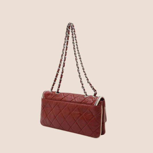 CHANEL BURGUNDY RED REISSUE 2.55 EAST WEST FLAP BAG