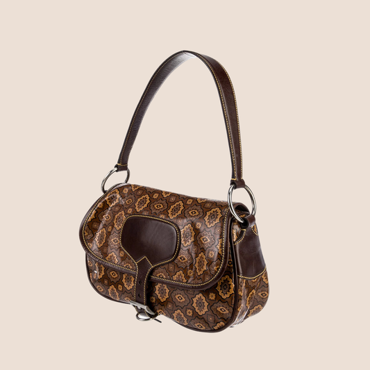 PRADA BROWN ARABESQUE SHOULDER BAG