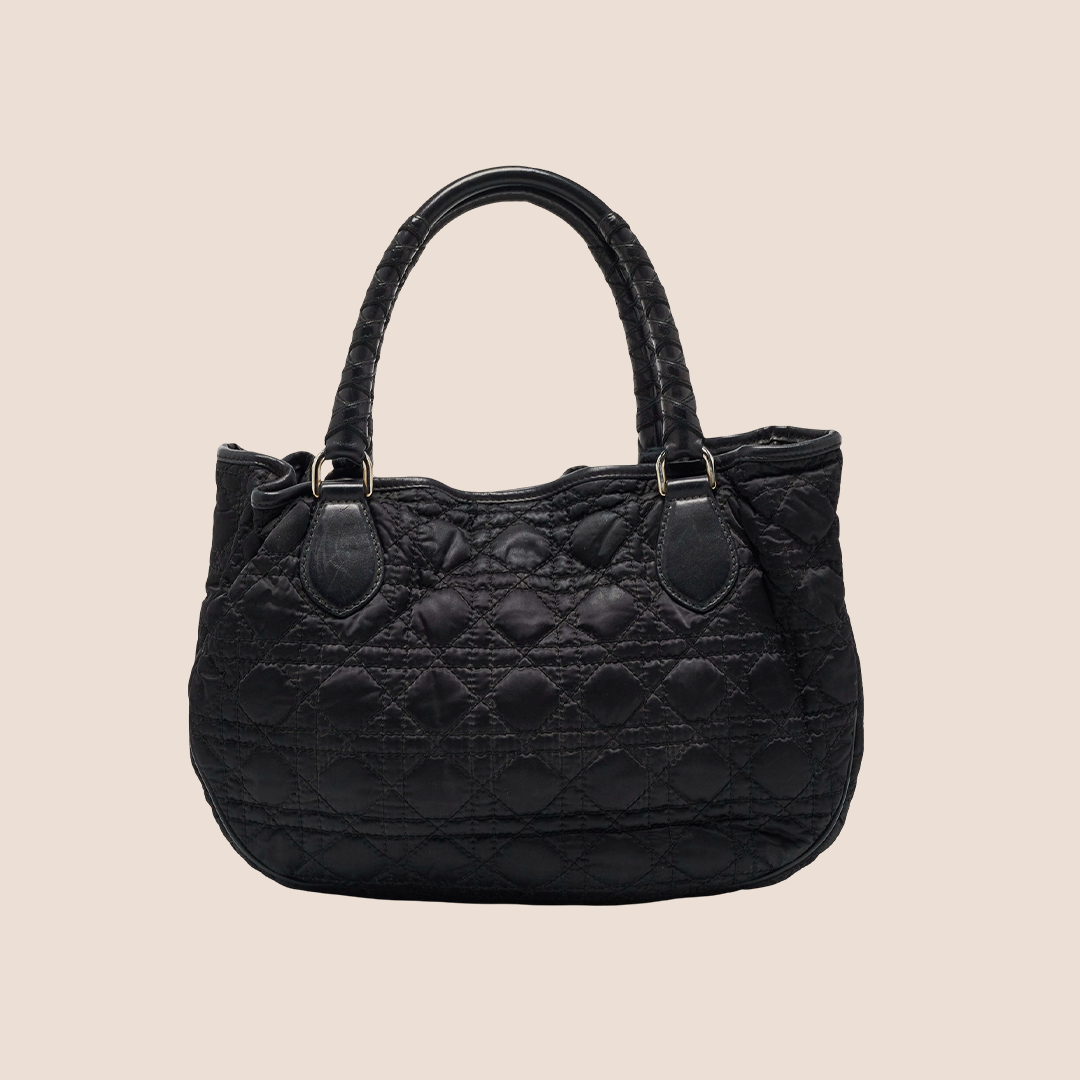 CHRISTIAN DIOR BLACK CANNAGE LOVELY CHARM BUCKET BAG