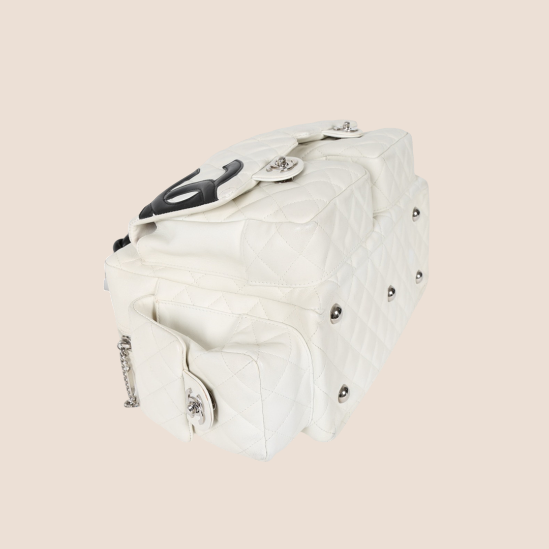 CHANEL WHITE QUILTED CAMBON MULTIPOCKET REPORTER BAG – RDB CHANEL WHITE QUILTED CAMBON MULTIPOCKET REPORTER BAG – RDB