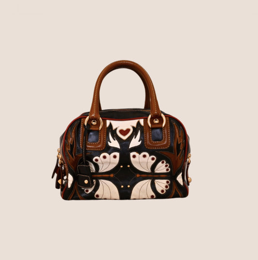 D&G BROWN LEATHER WESTERN RODEO BAG