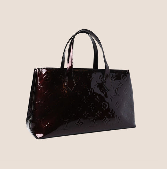 LOUIS VUITTON AMARANTE MONOGRAM VERNIS WILSHIRE PM BAG