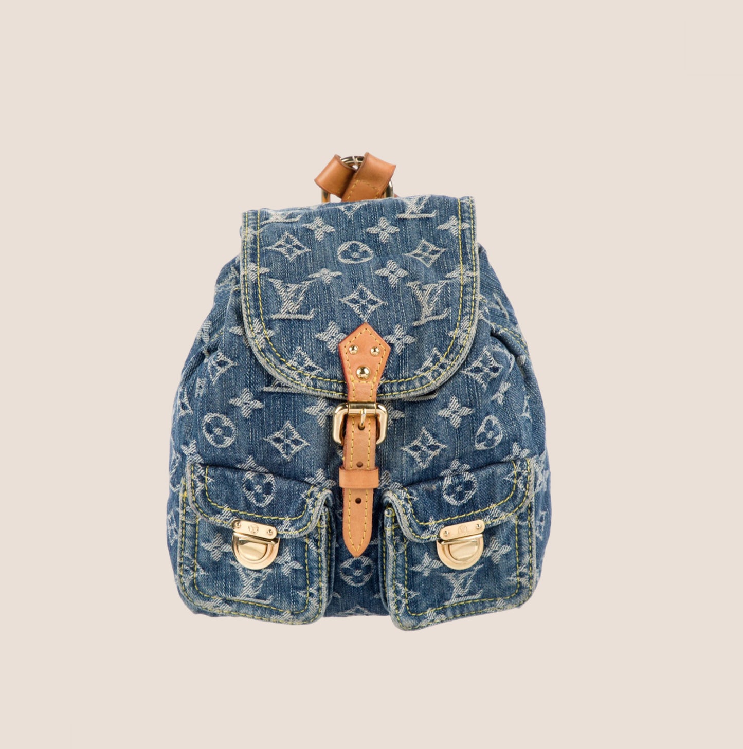 LOUIS VUITTON BLUE DENIM MONOGRAM PM BACKPACK – RDB