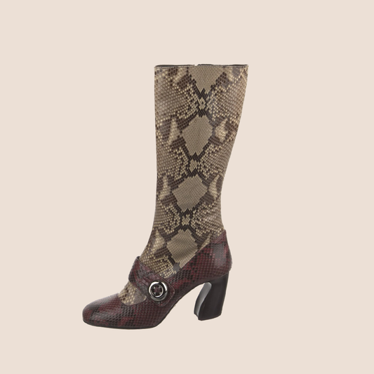 PRADA 2000 BICOLOR SNAKESKIN BOOTS