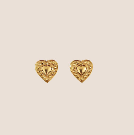 YVES SAINT LAURENT GOLD HEART EARRINGS