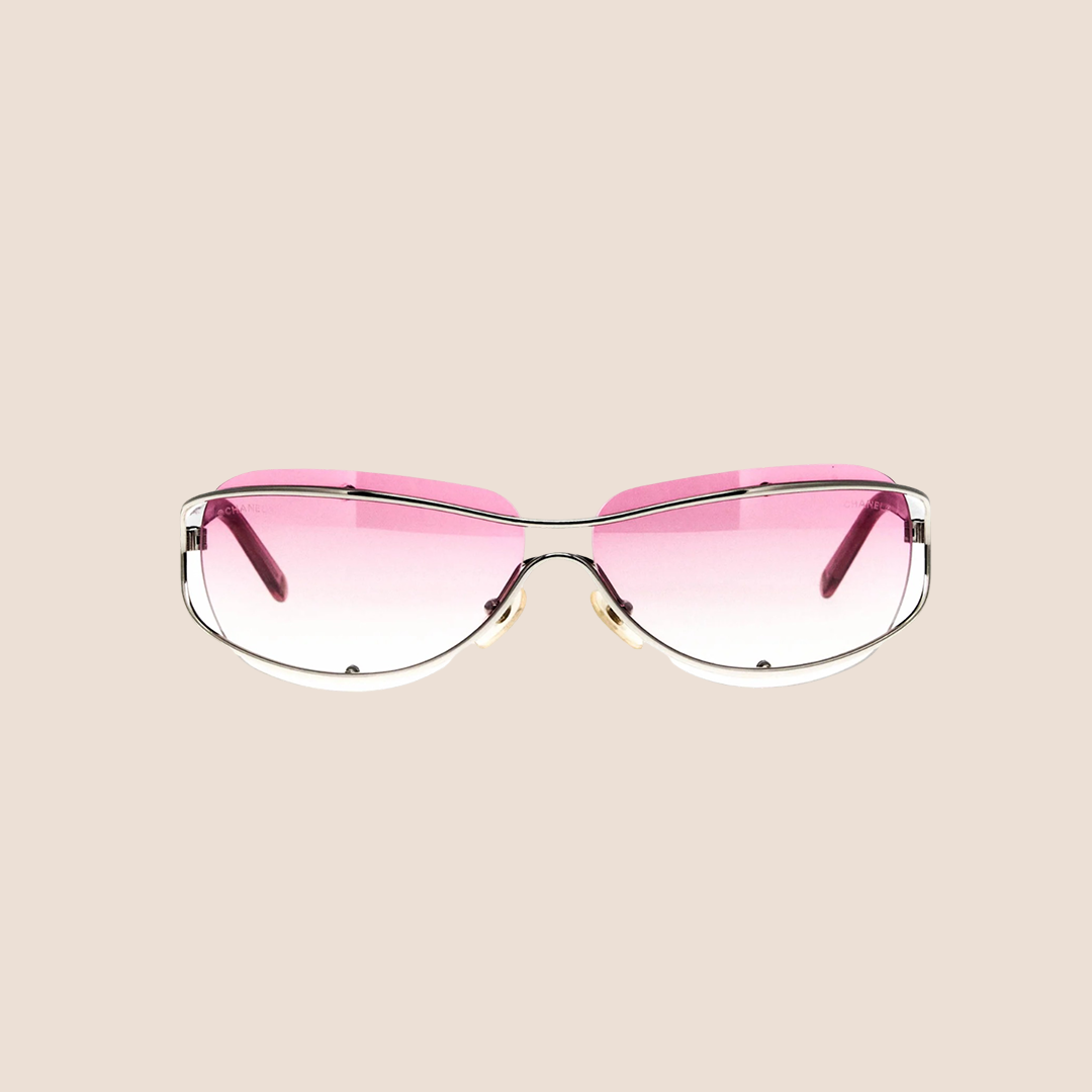 CHANEL 90s PINK TINTED METAL FRAME SUNGLASSES – RDB