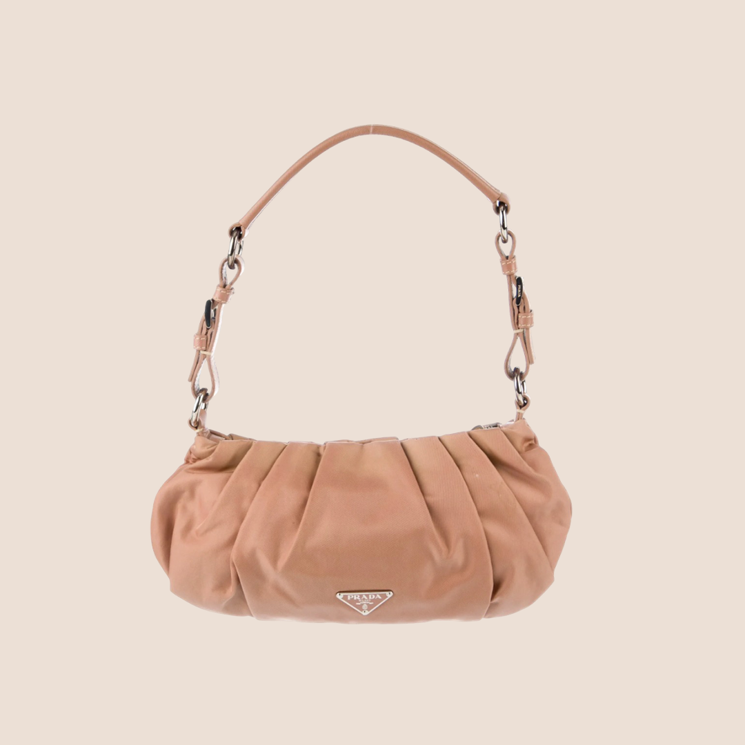 PRADA 2000 PYTHON BEIGE PATCHWORK TESSUTO BAG