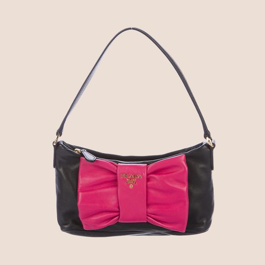 PRADA NAPPA FIOCCO BOW POCHETTE