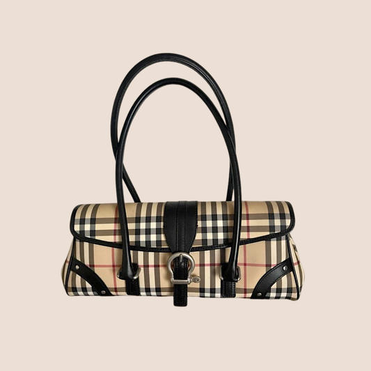 BURBERRY 2000 NOVA CHECK BUCKLE FLAP BAG