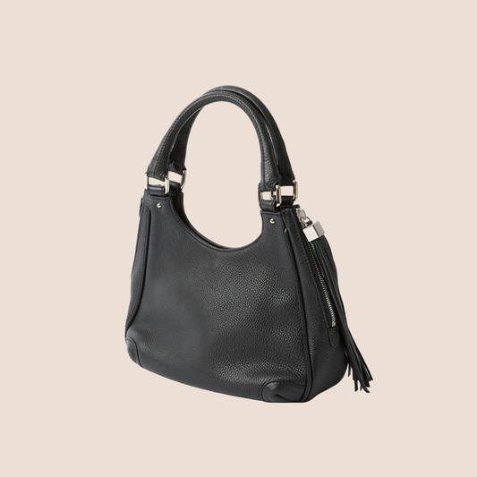 CHANEL 2003 BLACK LOGO DEBOSSED TOTE BAG