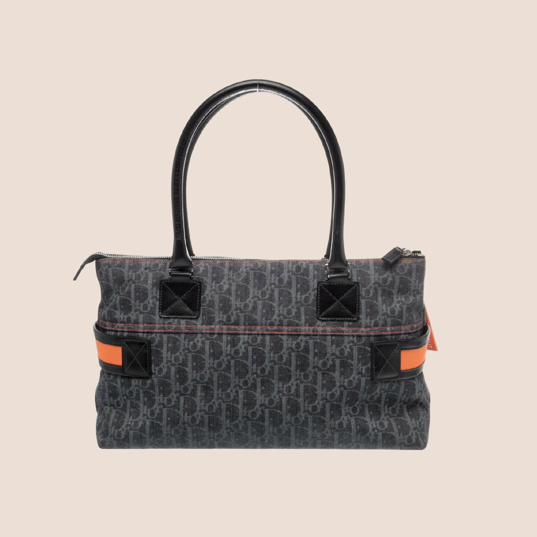 CHRISTIAN DIOR 2005 FLIGHT DENIM TROTTER TOTE BAG