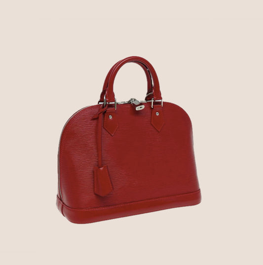 LOUIS VUITTON RED EPI LEATHER ALMA BAG
