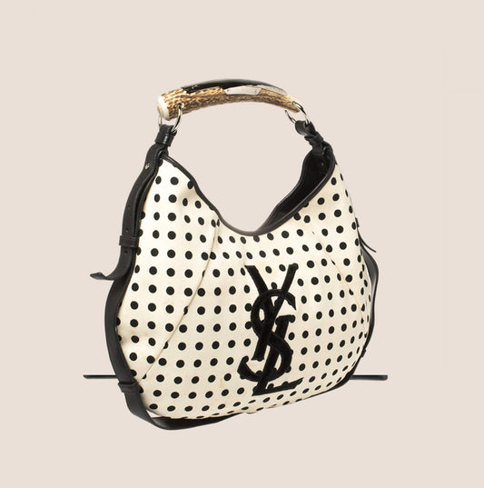 YVES SAINT LAURENT POLKA DOT MOMBASA HOBO BAG