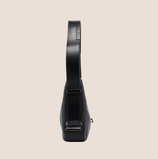 GUCCI BLACK MICROGUCCISIMA NYLON JACKIE BAG