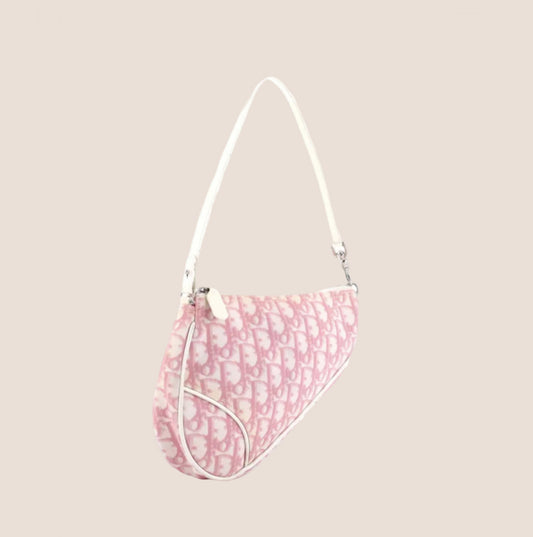 CHRISTIAN DIOR 2000 PINK TROTTER MINI SADDLE BAG
