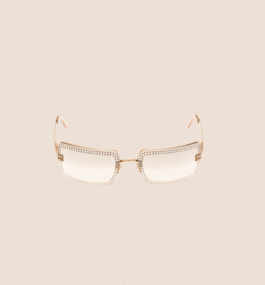 CHANEL CC CRYSTAL GOLD LOGO SUNGLASSES