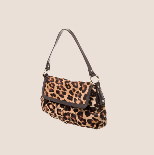 FENDI LEOPARD PRINT PONY HAIR CHEF BAG