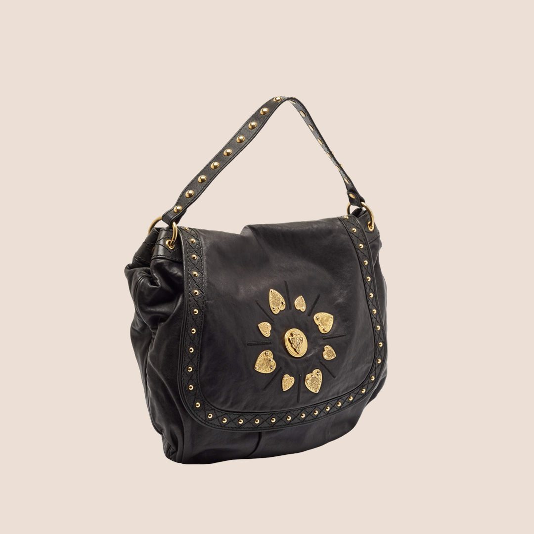 GUCCI 2000 BLACK LEATHER IRINA BABOUSKA BAG