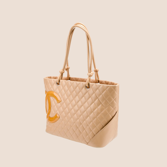 CHANEL 2005 BEIGE CAMBON TOTE BAG