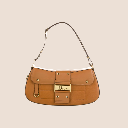 CHRISTIAN DIOR 2005 BROWN LEATHER STREET CHIC COLUMBUS BAG