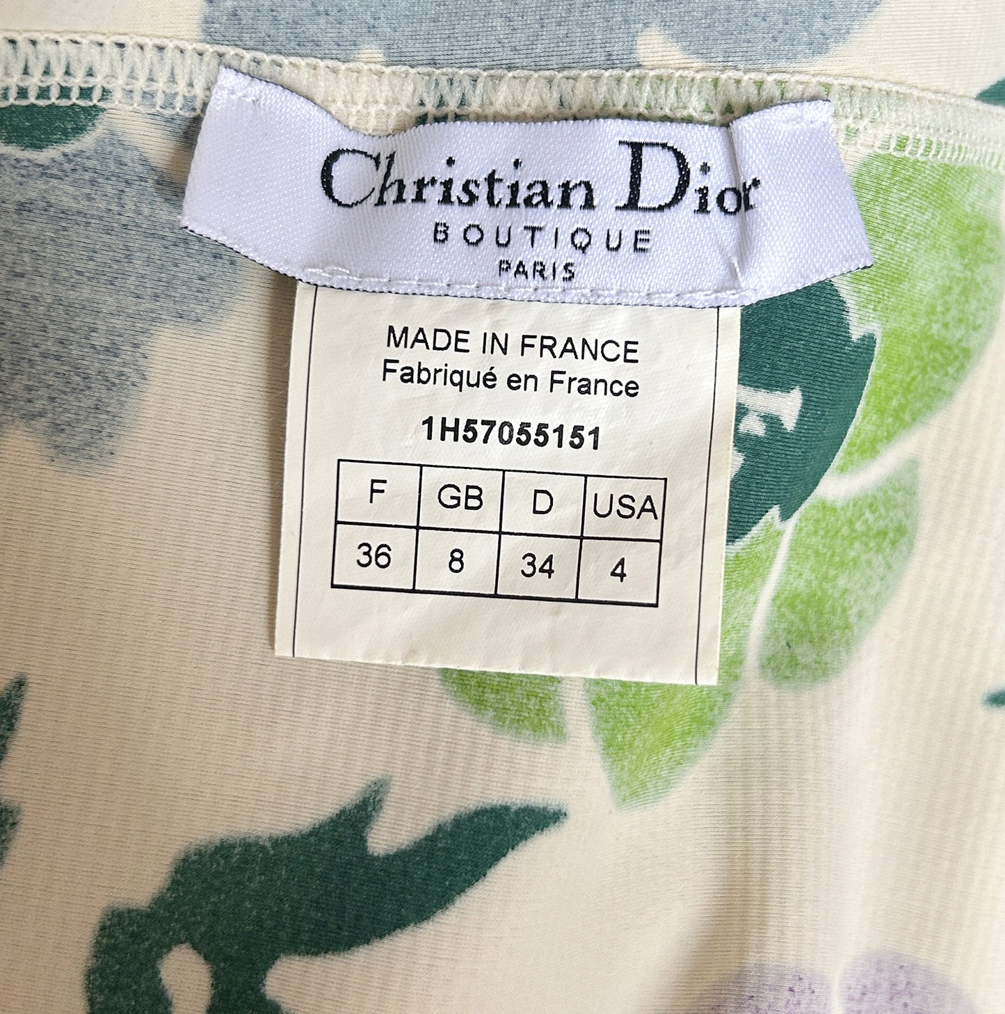CHRISTIAN DIOR FALL 2001 FLORAL PRINT TUBE TOP
