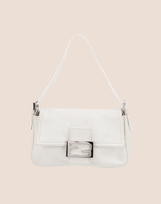 FENDI 2004 WHITE LEATHER MINI SHOULDER BAG