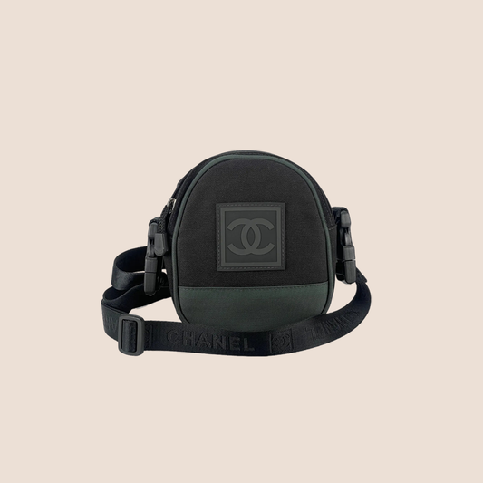 CHANEL 2003 SPORT BLACK & GREY CROSSBODY BAG