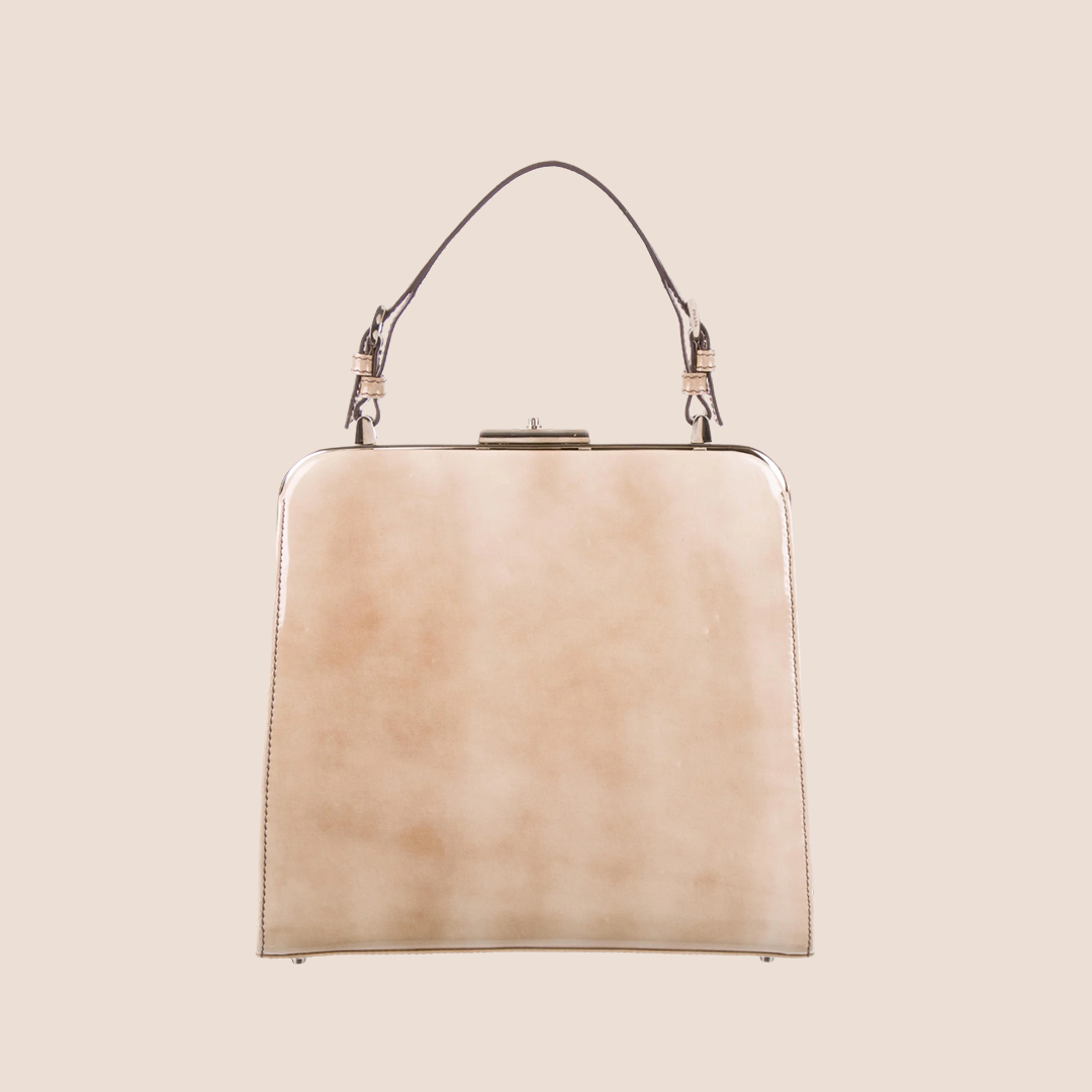 PRADA 2005 BEIGE SPAZOLATTO TOP HANDLE BAG