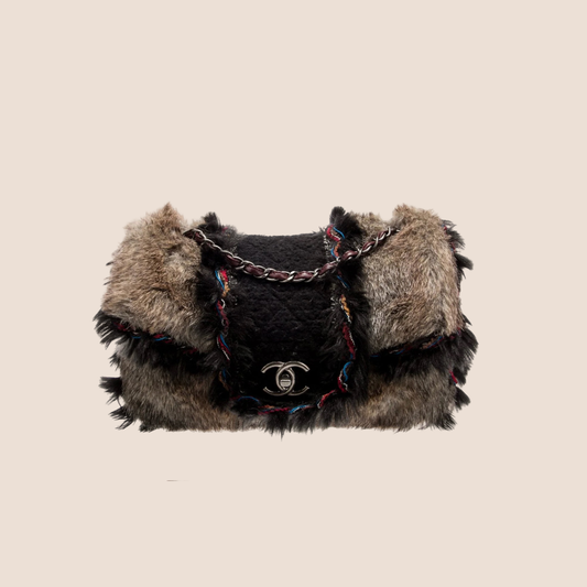CHANEL 2010 FANTASY FUR TWEED FLAP BAG