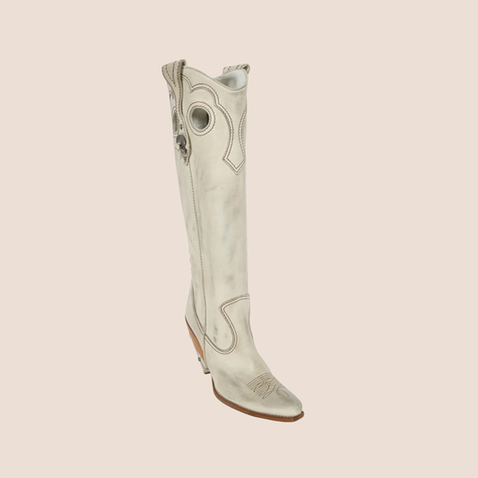 CHRISTIAN DIOR TAN LEATHER WESTERN COWBOY BOOTS