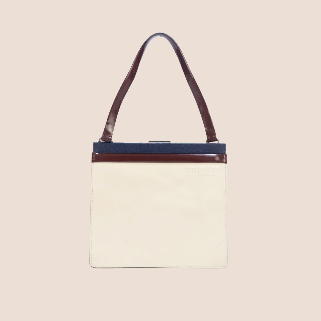 MIU MIU 2000 TRICOLOR LOGO CLUTCH BAG