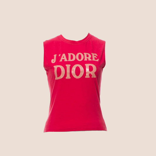 CHRISTIAN DIOR "J'ADORE DIOR" CORAL SLEEVELESS TANK TOP