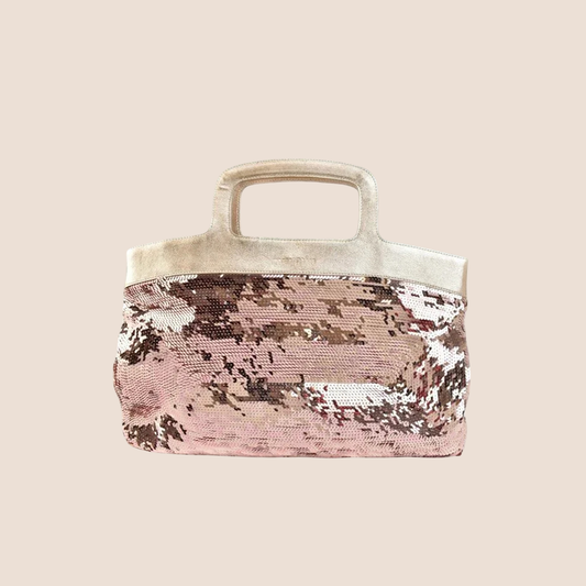 MIU MIU 2000 ROSE GOLD SEQUIN CLUTCH